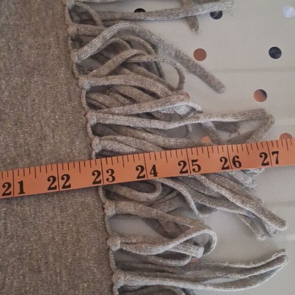 Michael Kors Womens Gray Cowl Neck Fringe Sweater Long Sleeve Loose Fit Medium - Picture 10 of 11